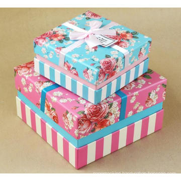 Luxury Flower Printing Square Gift Packing Box